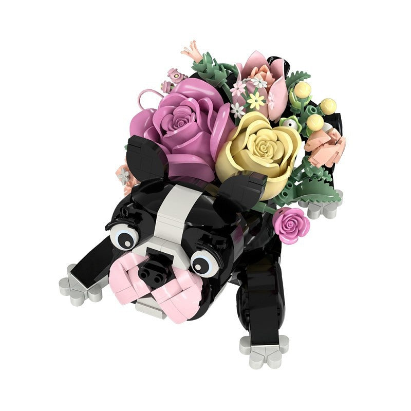 French Bulldog Flower Bouquet Building Kit | LEGO-Compatible MOC - 5