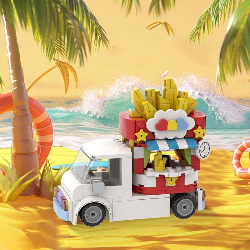 French Fries Truck MOC Building Kit | Street Food Vehicle Model - 2