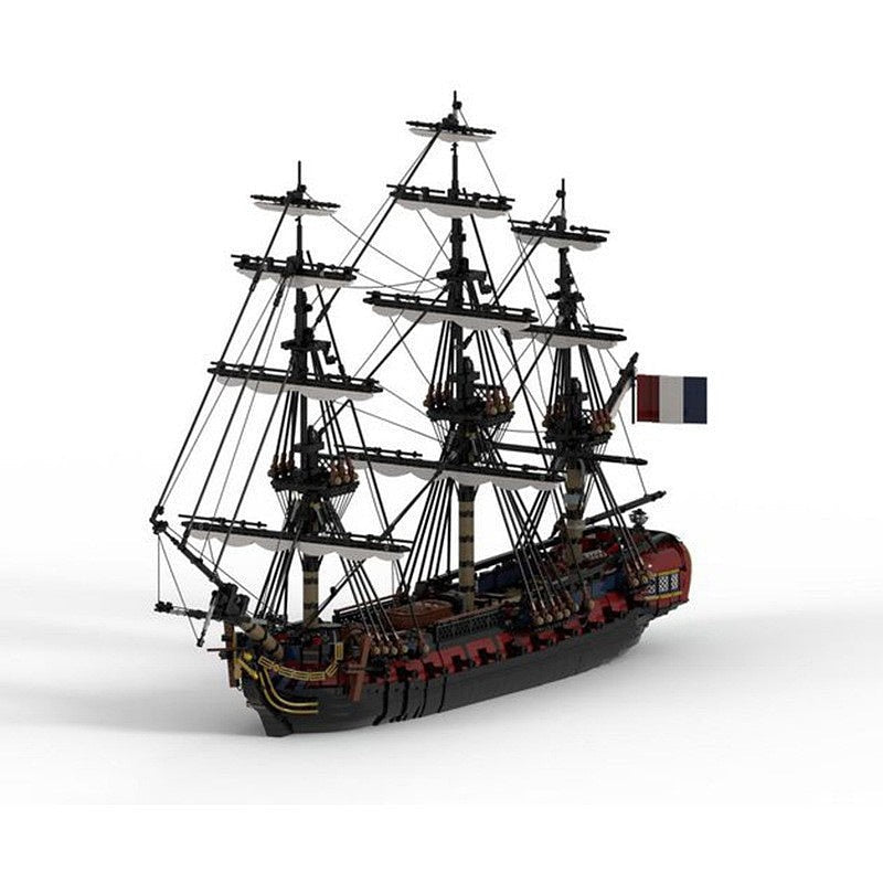 French Frigate LEmeraude 28-Gun Historical MOC Building Kit - 1