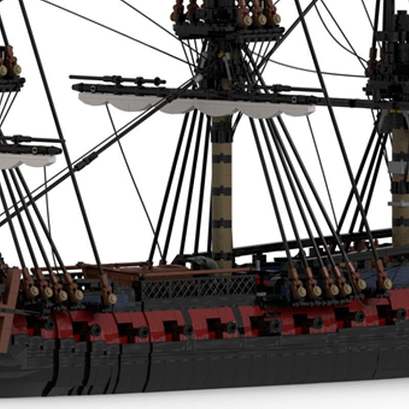 French Frigate LEmeraude 28-Gun Historical MOC Building Kit - 2