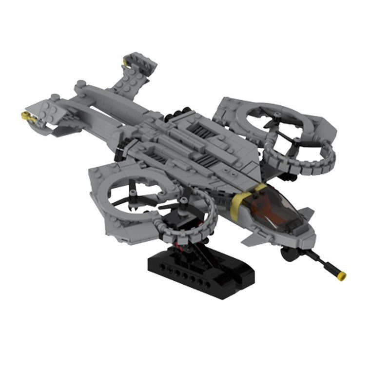Futuristic Quad Rotor Sea Assault Helicopter MOC Building Kit - 2