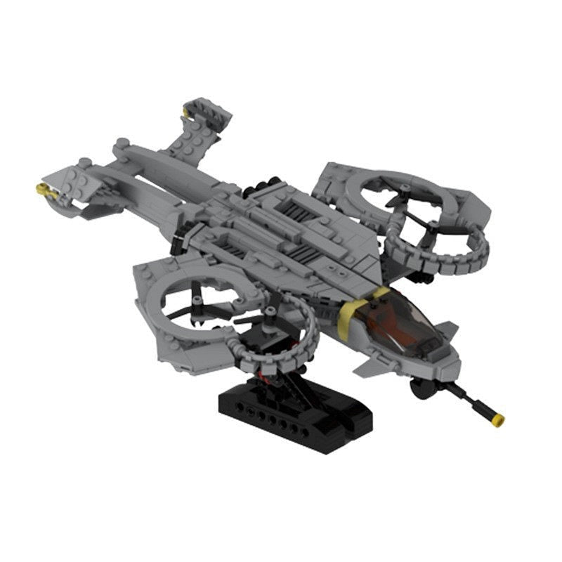 Futuristic Quad Rotor Sea Assault Helicopter MOC Building Kit - 4