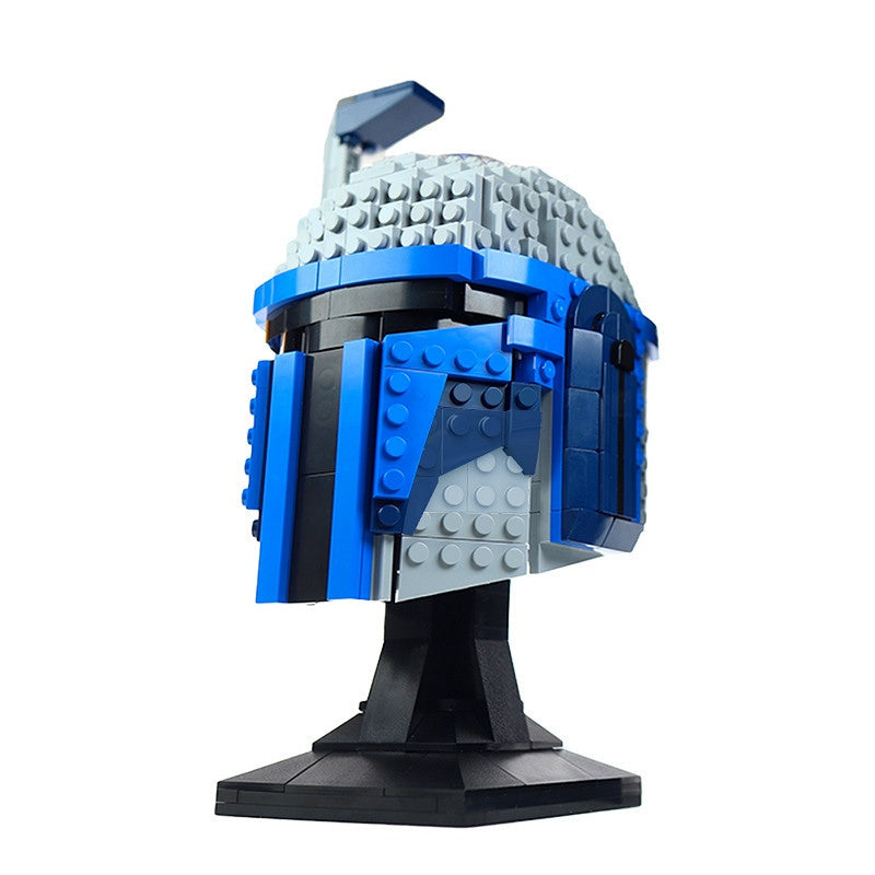 Galactic Bounty Hunter Helmet Bust Building Kit | LEGO-Compatible MOC - 1