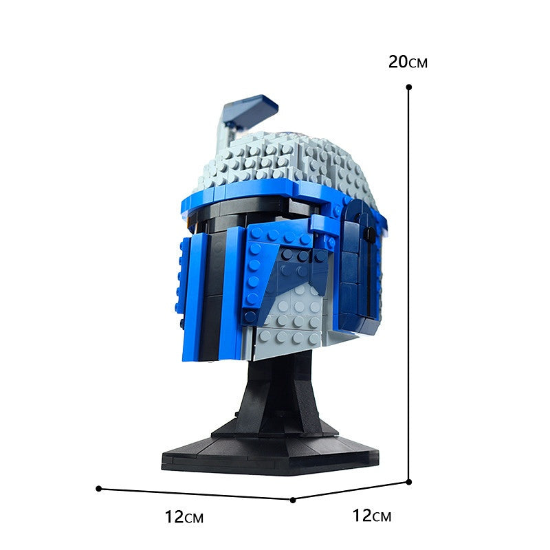 Galactic Bounty Hunter Helmet Bust Building Kit | LEGO-Compatible MOC - 2
