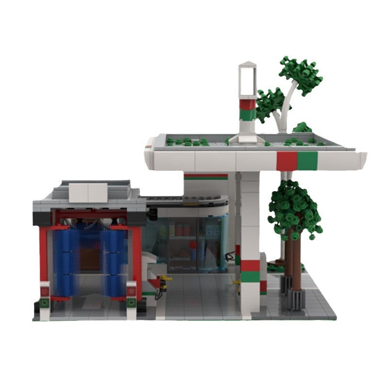 Gas Station Building Kit | LEGO-Compatible MOC - 4