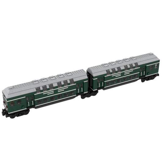 German Doppelstockwagen Train Car Vagon Building Kit | LEGO-Compatible MOC - 1