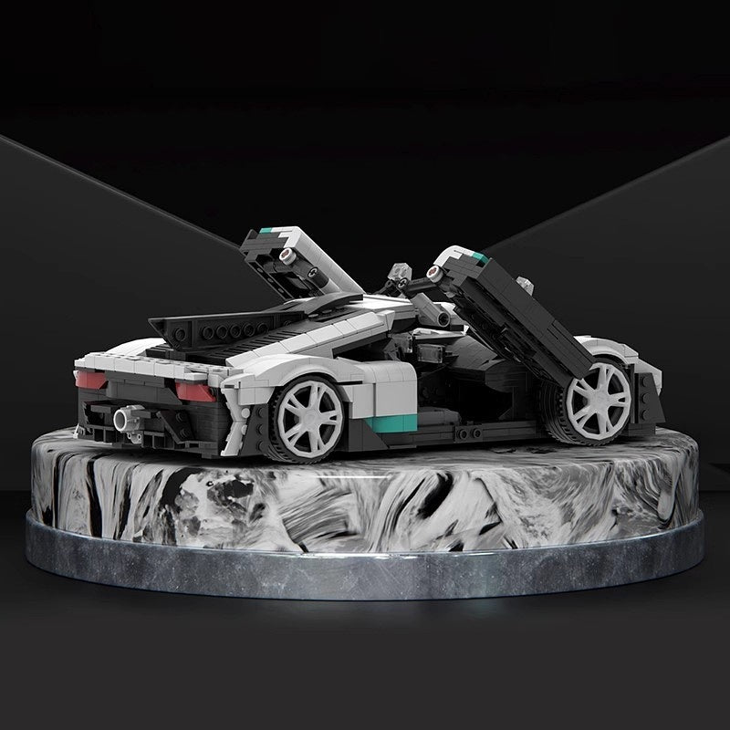 German Hybrid Hypercar Building Kit | 1:16 Scale LEGO-Compatible MOC - 3