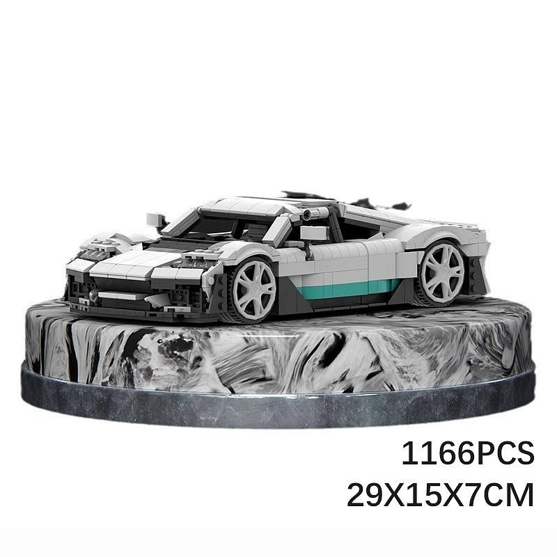 German Hybrid Hypercar MOC Building Kit | 1:16 Scale Vehicle Model - 6