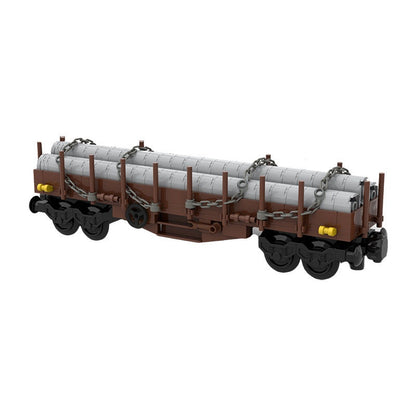 German Railway DB Flatbed Wagon MOC Building Kit | Industrial Rail Model - 1