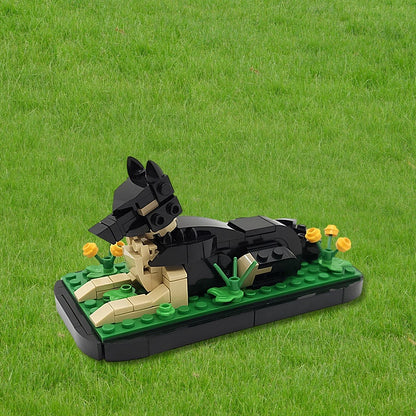 German Shepherd MOC Building Kit | Detailed Dog Sculpture Model - 3
