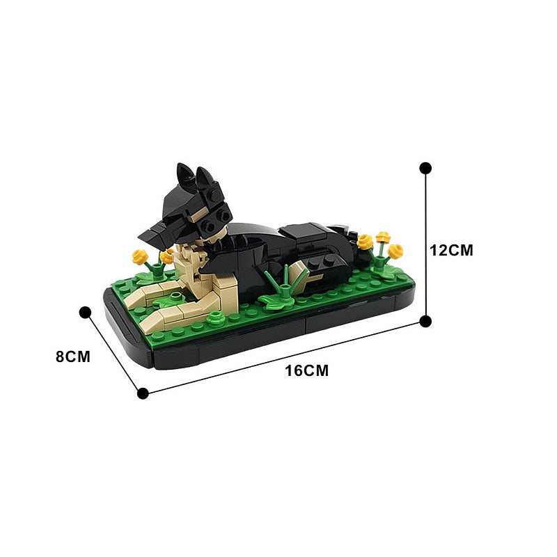 German Shepherd MOC Building Kit | Detailed Dog Sculpture Model - 4