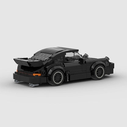 German Turbo Rear-Engine Sports Coupe Night Racing Building Kit | LEGO-Compatible MOC - 3