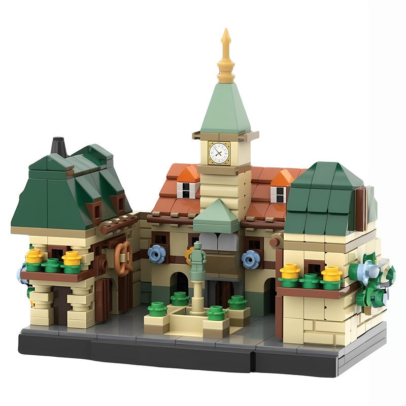 German Village Clock Tower Courtyard MOC Building Kit - 2
