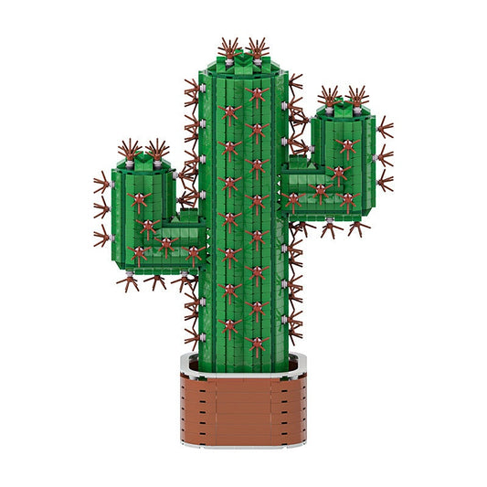 Giant Cactus Plant MOC Building Kit | Potted Desert Display Model - 1