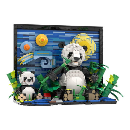 Giant Panda Art MOC Building Kit | Colorful Animal Display Model - 1