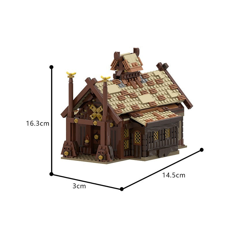 Golden Hall of the Horse Lords MOC Building Kit | Fantasy Architecture - 4