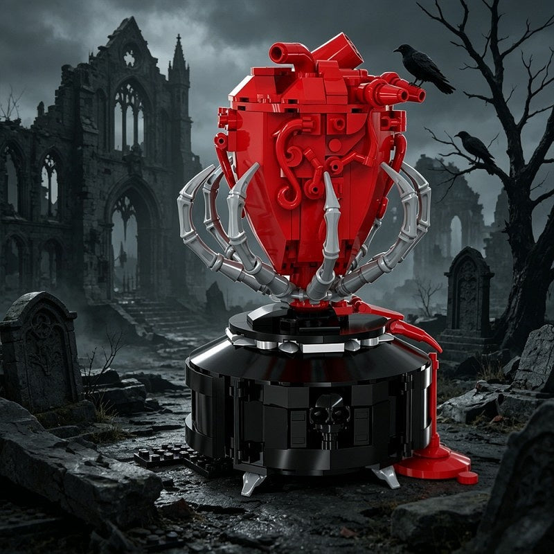 Gothic Anatomical Heart MOC Building Kit | Dark Horror Display Model - 1