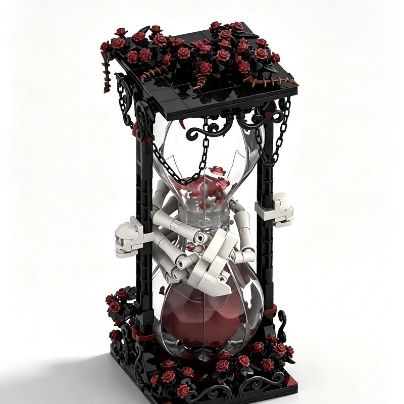 Gothic Blood Rose Hourglass MOC Building Kit | Fantasy Display Model - 4