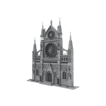 Gothic Cathedral Facade MOC Building Kit | Medieval Architecture Model - 3