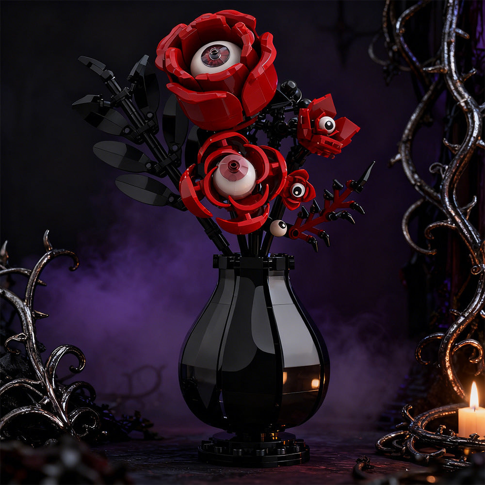 gothic eye flower building kit | lego compatible moc - 1