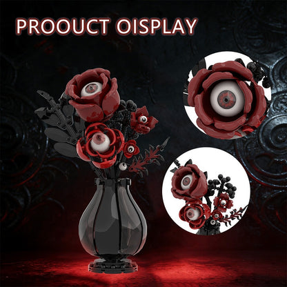 Gothic Eye Flower MOC Building Kit | Dark Fantasy Floral Display Model - 4