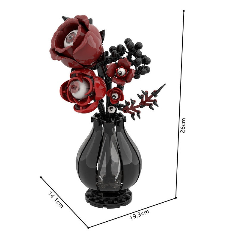 Gothic Eye Flower MOC Building Kit | Dark Fantasy Floral Display Model - 5
