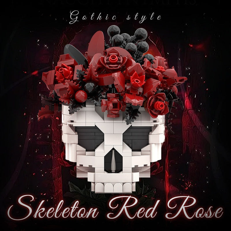Gothic Skull & Eternal Rose MOC Building Kit for Dark Fantasy Display - 2