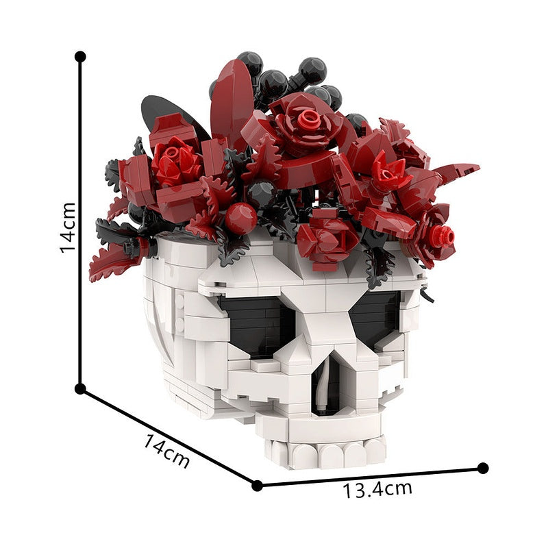 Gothic Skull & Eternal Rose MOC Building Kit for Dark Fantasy Display - 4