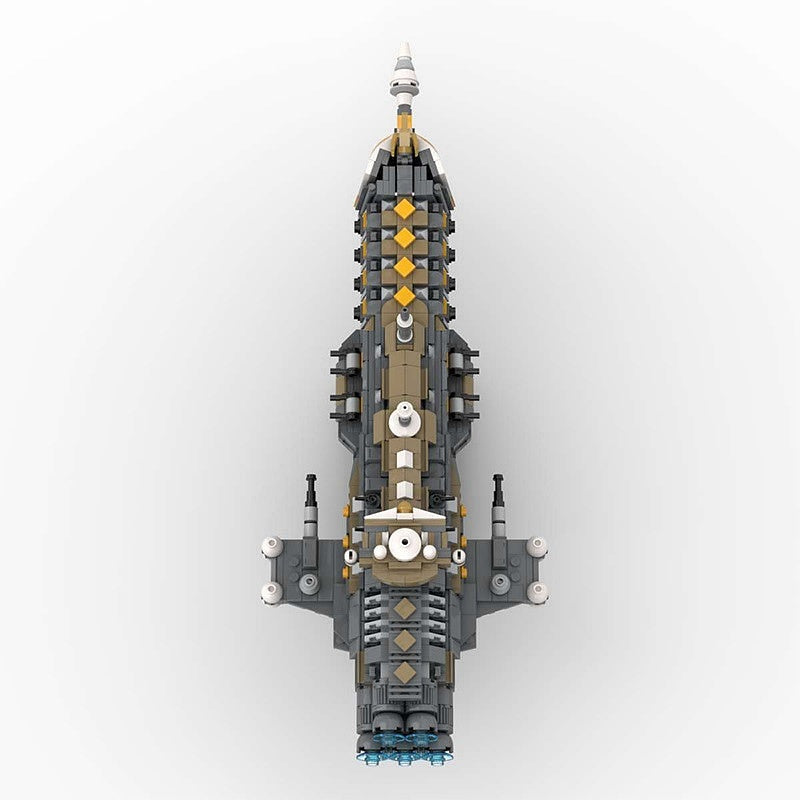Gothic Space Cruiser MOC Building Kit | Dark Sci-Fi Capital Ship Model - 4