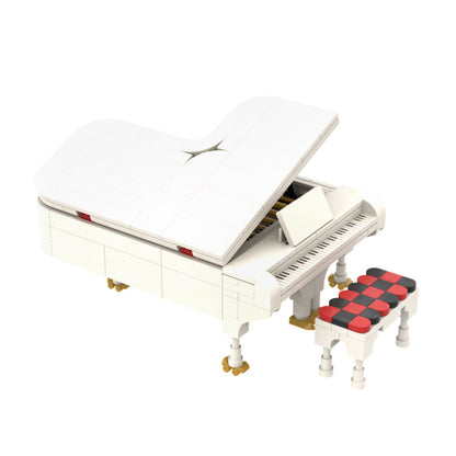 Grand Piano White Building Kit | LEGO-Compatible MOC - 1