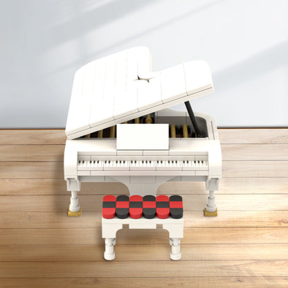 Grand Piano White Building Kit | LEGO-Compatible MOC - 2