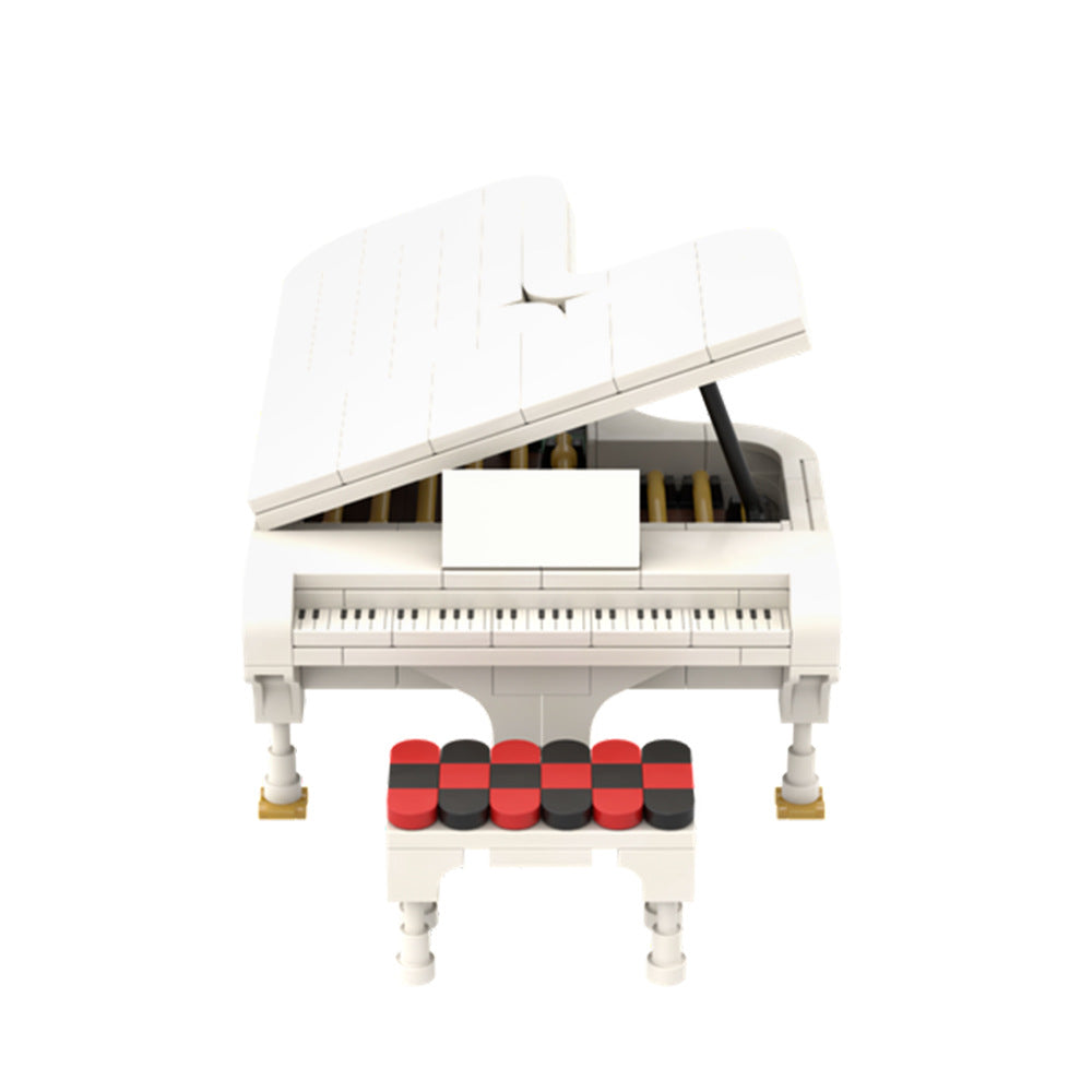 Grand Piano White Building Kit | LEGO-Compatible MOC - 3