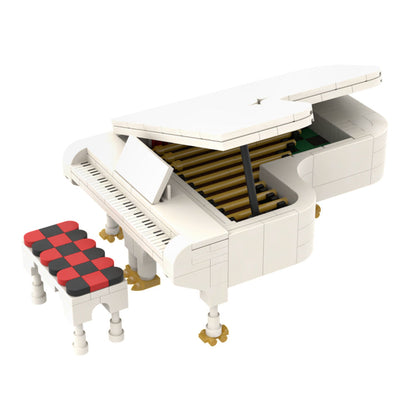 Grand Piano White Building Kit | LEGO-Compatible MOC - 5
