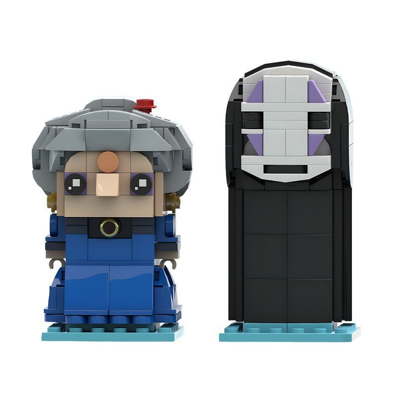 Gray-Haired Sorceress & Masked Spirit Cube Character MOC Building Kit - 1