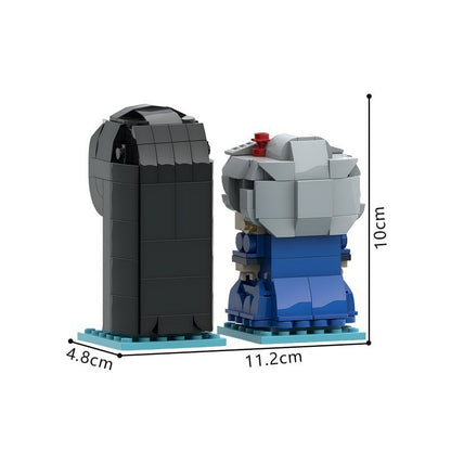 Gray-Haired Sorceress & Masked Spirit Cube Character MOC Building Kit - 5