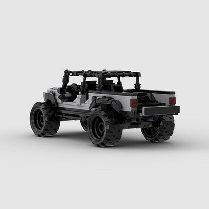 Gray Off-Road Pickup Truck MOC Building Kit | 8-Wide Vehicle Model - 3