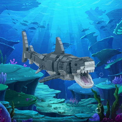Great White Shark MOC Building Kit | 1:11 Scale Ocean Predator Model Set - 3