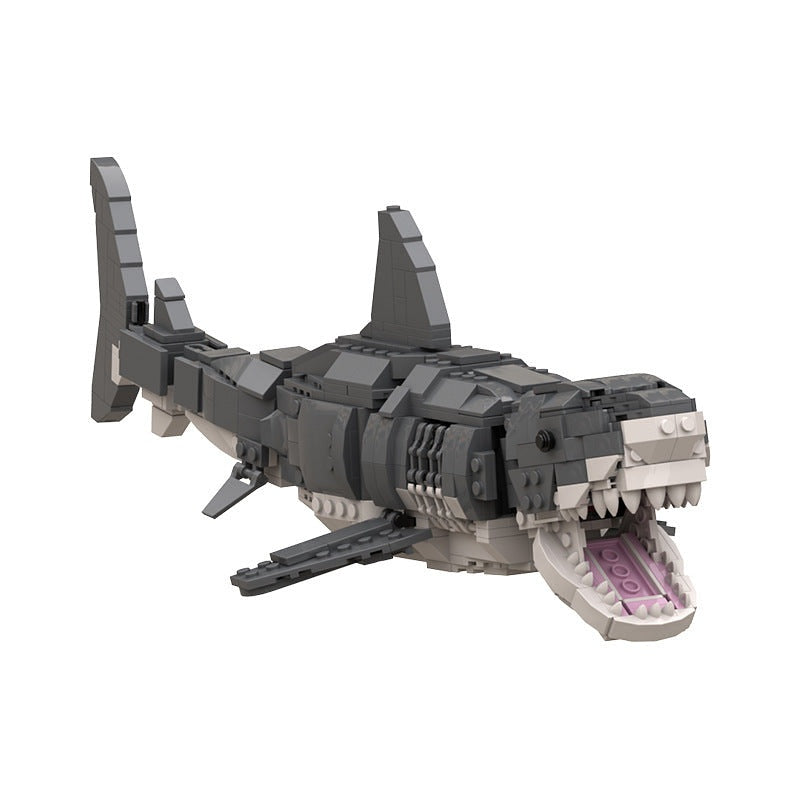 Great White Shark MOC Building Kit | 1:11 Scale Ocean Predator Model Set - 4