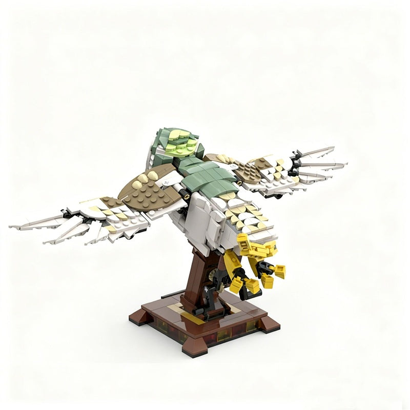 Green-Crested Fantasy Bird MOC Building Kit | Winged Display Sculpture - 4