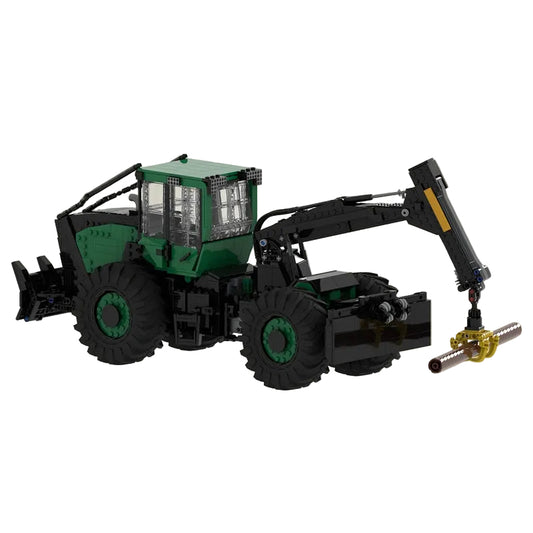 Green Forestry Skidder Logging Crane MOC Building Kit - 1