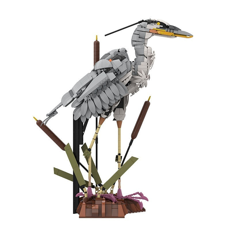 Grey Heron MOC Bird Building Kit | Wildlife Display Model Kit - 2