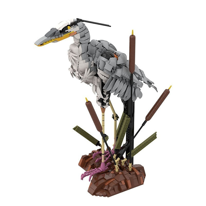 Grey Heron MOC Bird Building Kit | Wildlife Display Model Kit - 6