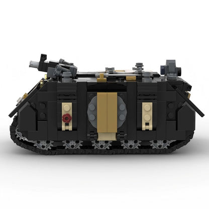 Grimdark Sci-Fi Armored APC Siege Carrier Vehicle Building Kit | LEGO-Compatible MOC - 2