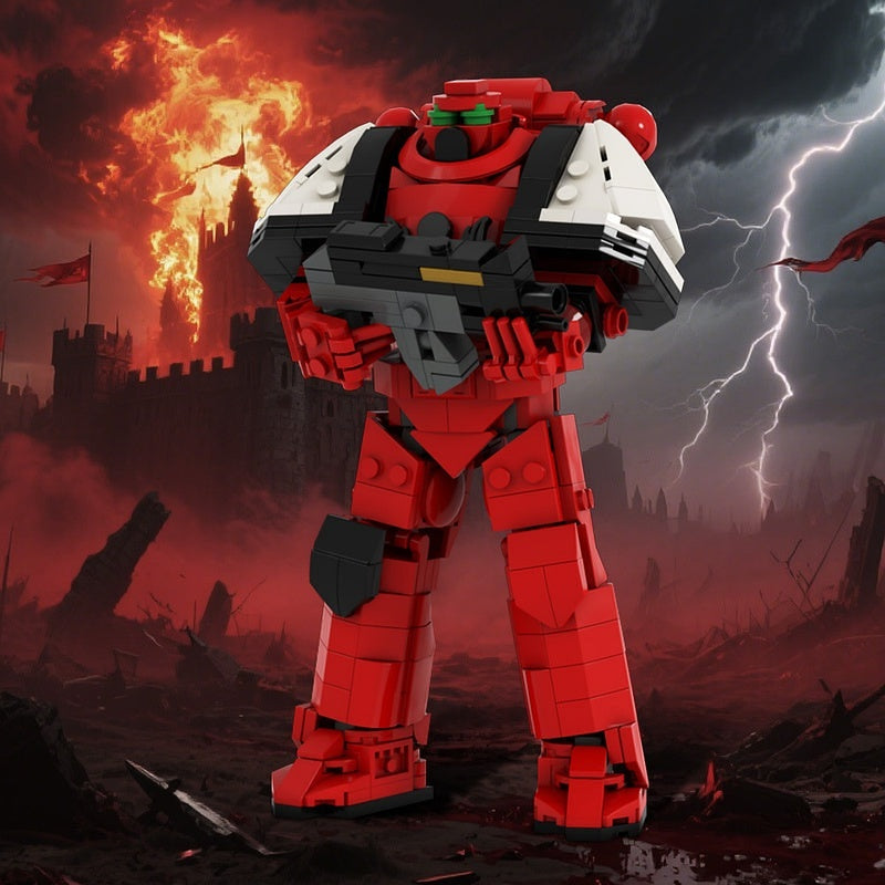 Grimdark Sci-Fi Armored Space Warrior MOC Figure Building Kit - 2