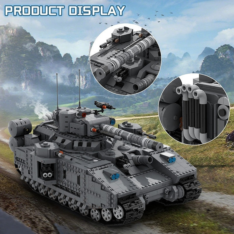 Grimdark Sci-Fi Super Heavy Tank MOC Building Kit - 3