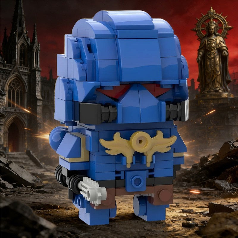 Grimdark Space Marine BrickHeadz Building Kit | LEGO-Compatible MOC - 1