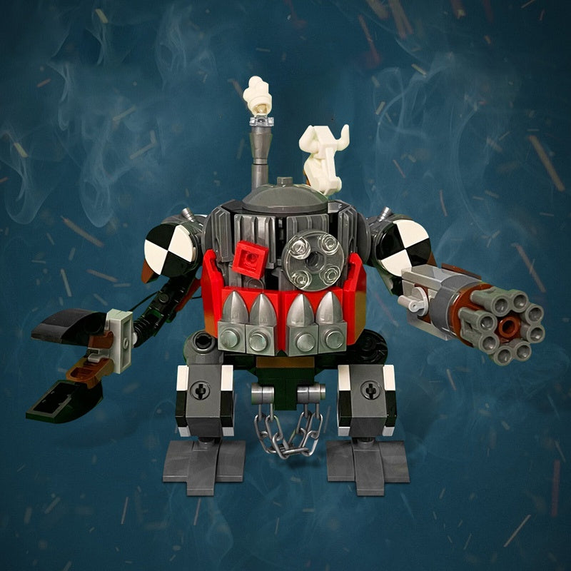 Grimdark Space Orc Mecha Combat Robot Building Kit | LEGO-Compatible MOC - 1