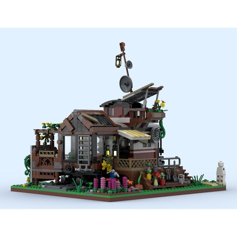 Guard Car Flower House MOC Railway Diorama Building Kit - 3