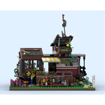 Guard Car Flower House MOC Railway Diorama Building Kit - 6