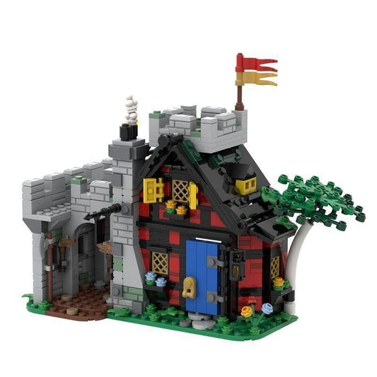 Guarded Inn MOC Building Kit | Medieval Tavern Architecture Model - 1